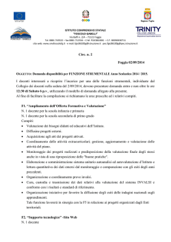 Domanda disponibilit&agrave; per FUNZIONE