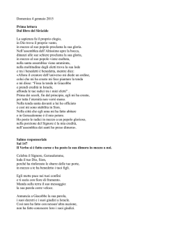 Domenica 4 gennaio - La Settimana tutti i giorni
