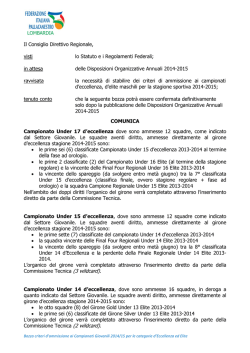 in attesa delle Disposizioni Organizzative Annuali