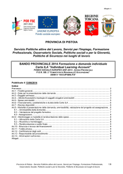 Bando Carta ILA 2014 - Provincia di Pistoia