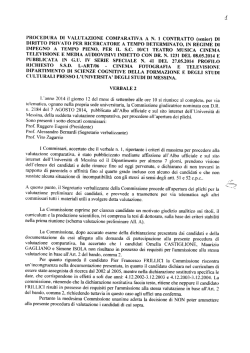 PROCEDURA DI VALUTAZIONE COMPARATIVA A N. I