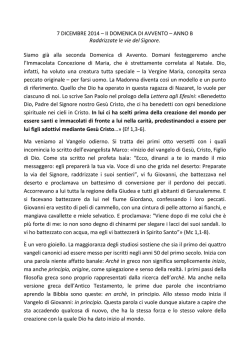 7 DICEMBRE 2014 &ndash; II DOMENICA DI AVVENTO &ndash; ANNO B