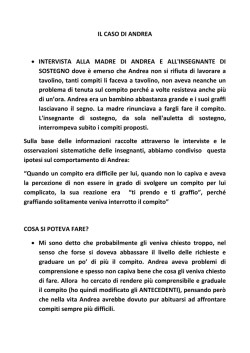 IL CASO DI ANDREA &bull; INTERVISTA ALLA - Scuole