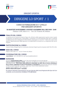 corso dirigenti 1 livello Milano - Comitato Regionale Lombardo Rugby
