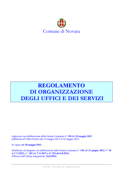 Regolamento di Organizzazione degli Uffici e dei Servizi