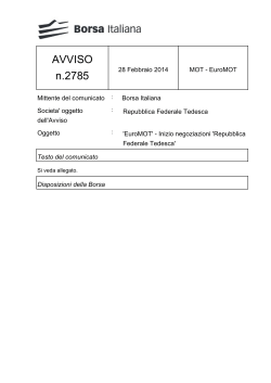 AVVISO n.2785 - Borsa Italiana