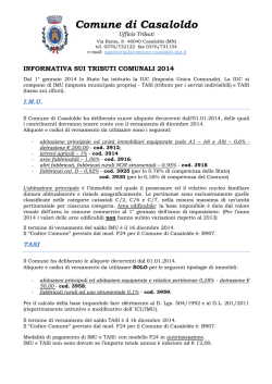 Informativa IUC 2014: versamenti, scadenze