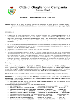 Ordinanza n. 27-2014 rimozione amianto loc. Scafarea