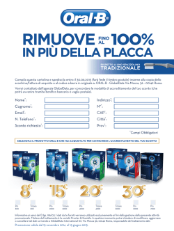 E-coupon OralB 2014 C Low - Corsi di Aggiornamento