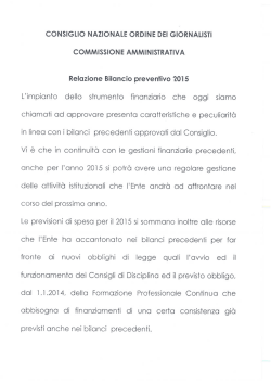 relazione della Commissione Amministrativa