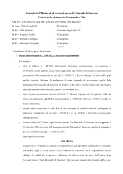 Verbale C.O.A. del 19/11/2014 - Ordine degli Avvocati di Sanremo