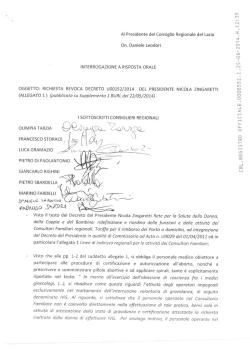 Interrogazione Tarzia
