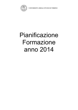 Pianificazione 2014 - Università degli Studi di Torino