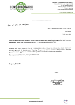Elenco personale del centro
