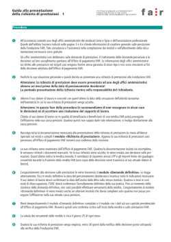 Guida alla presentazione della richiesta di prestazioni 1