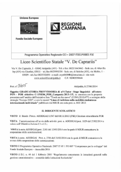 graduatoria provvisoria tutor - Liceo Scientifico "V. De Caprariis