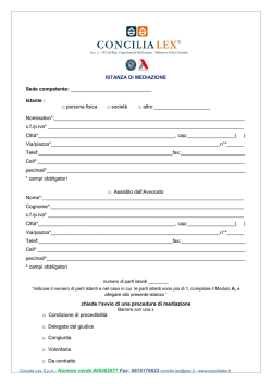 Istanza di Mediazione (Pdf version)