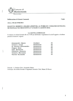 leggi gli orari sulla delibera