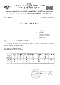 ISTITUTO TECNI AGRARIO STATALE * Istituto di Istruzione Superiore