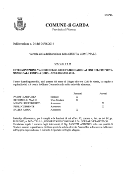 Delibera determinazione valore aree fabbricabili