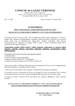 AVVISO LSU 2014 - Comune di Gazzo Veronese
