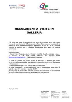 REGOLAMENTO VISITE IN GALLERIA