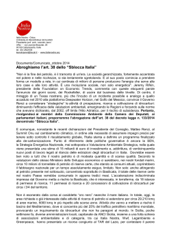 documento del Cosiglio Regionale della Sicilia di Italia Nostra