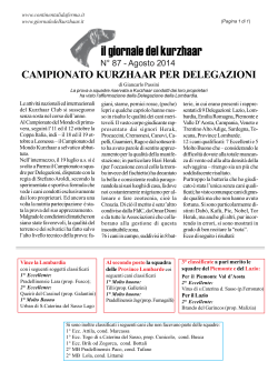 CAMPIONATO KURZHAAR PER DELEGAZIONI di Giancarlo Passini