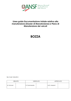 Dossier di Manutenzione - Agenzia Nazionale per la Sicurezza delle