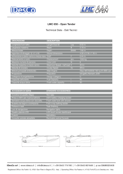 LMC 650 - Open Tender Technical Data - Dati Tecnici