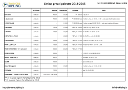 Listino prezzi palestre 2014-2015