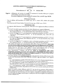Provvedimento D.G. n° 187 del 17/10/14
