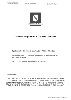Decreto Dirigenziale n. 66 del 16/10/2014