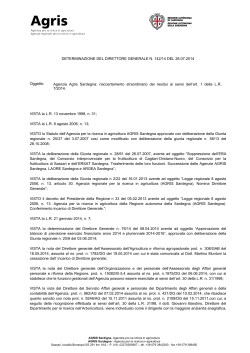 Determinazione del Direttore Generale n. 142/14 del 23.07.2014