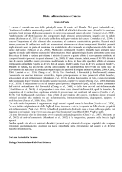 Dieta Alimentazione e Cancro Dott.ssa Antonietta Funaro
