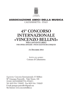 Bando - Rules - Caltanissetta - Concorso Internazionale Vincenzo