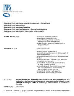 Direzione Centrale Convenzioni Internazionali e