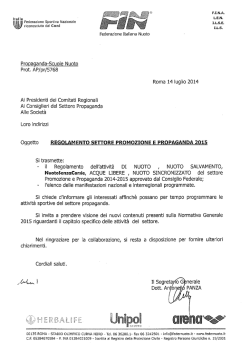 Lettera Regolamenti Propaganda 2015