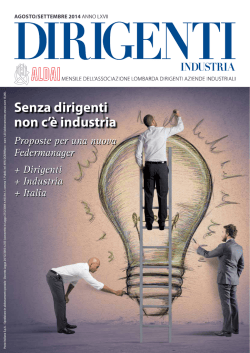 Dirigenti Industria ALDAI, Agosto settembre 2014