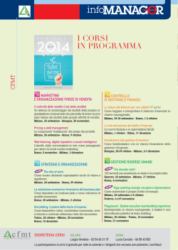 I CORSI IN PROGRAMMA