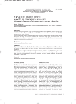 I gruppi di disabili adulti: aspetti di educazione museale