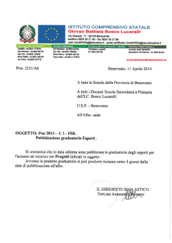 ISTITUTO COMPRENSIVO STATALE Giovan Battista Bosco Lucarelli
