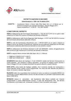 DISTRETTO SANITARIO DI MACOMER Determinazione