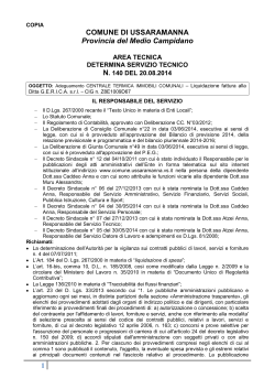 Determina Servizio Tecnico n°140/2014