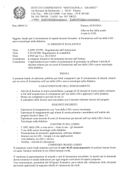 Bando per esperti corso LIM - Sassetti
