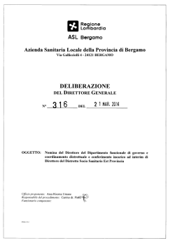 delibera n. 316/2014 - Azienda Sanitaria Locale di Bergamo