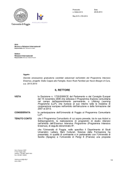 Decreto emanazione graduatoria - Università degli Studi di Foggia