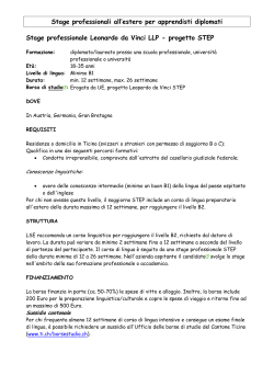 Stage professionale Leonardo da Vinci LLP