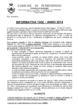 Informativa Tasi 2014 - Comune di Pumenengo