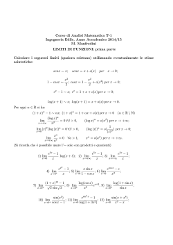 Esercizi sul calcolo dei limiti di funzioni.